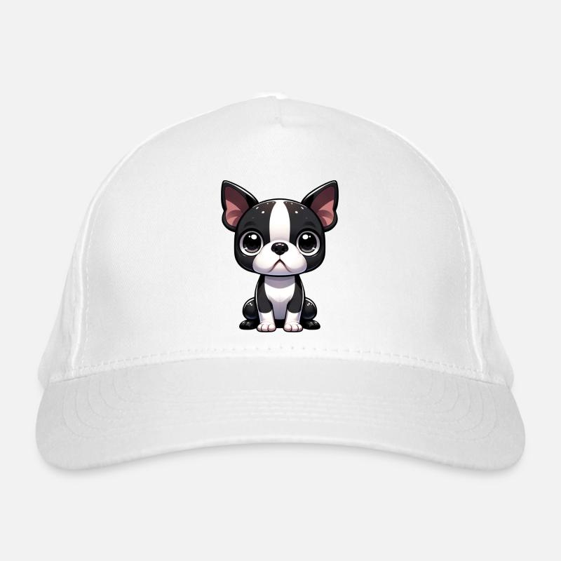 Illustration numérique de mignon chien Boston Terrier Casquette classique bio