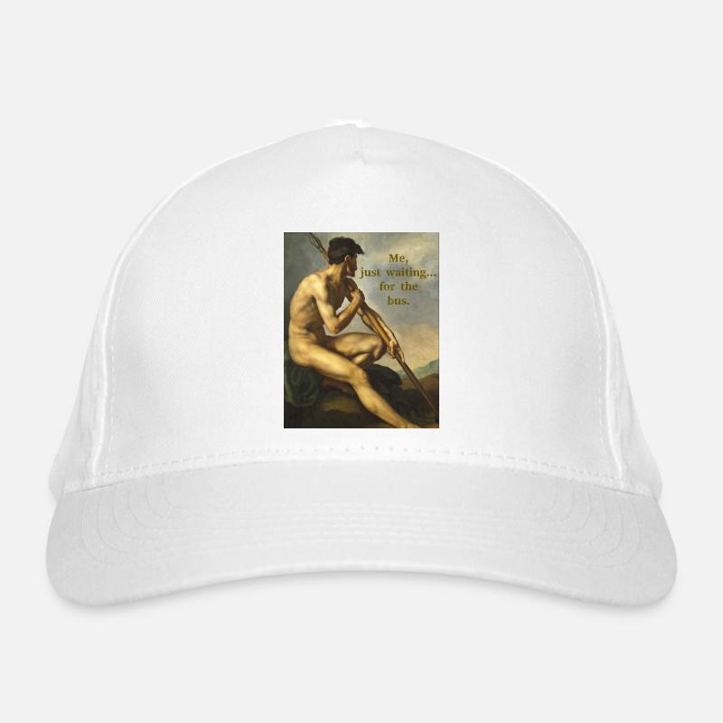 Mann mit Speer | Ölgemälde | Art | lustiger Spruch Bio-Baseballkappe