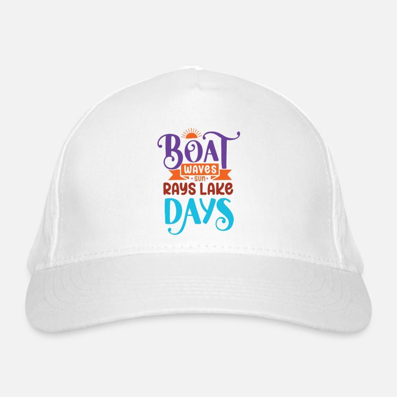 Bateau Vagues Soleil Rayons Lac Jours Casquette classique bio