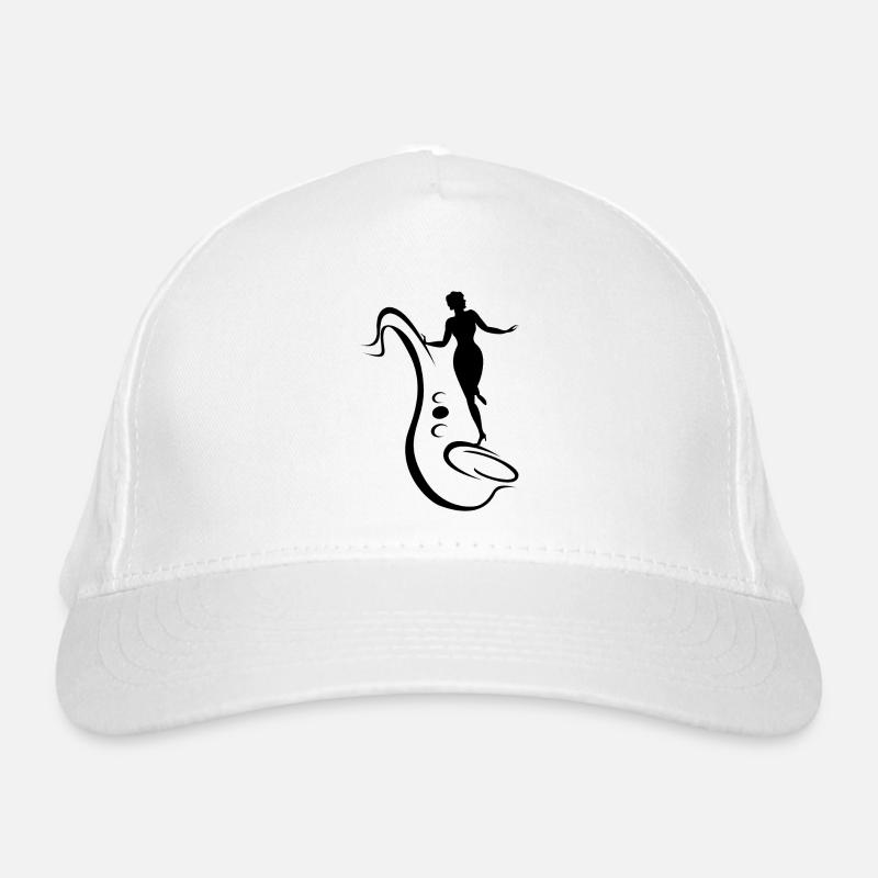 Frau und Saxophon Bio-Baseballkappe