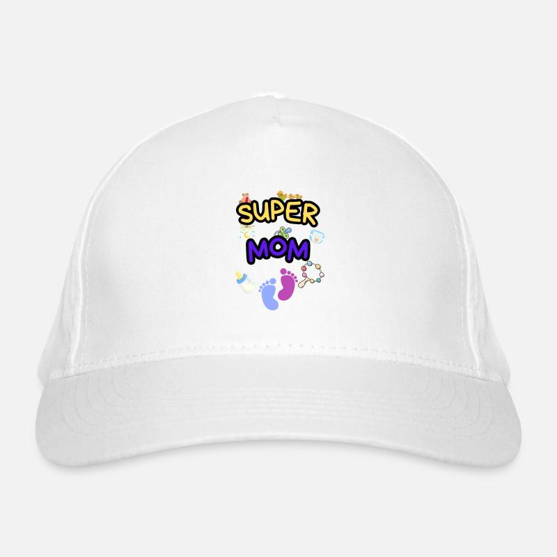 Super Mom - Liebevolle Mutter mit Baby Icons Bio-Baseballkappe