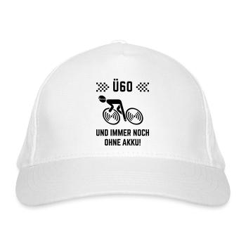 Ü60 Und Immer Noch Ohne Akku! (Fahrrad Rennrad B) - Bio-Baseballkappe - Weiß - Vorne