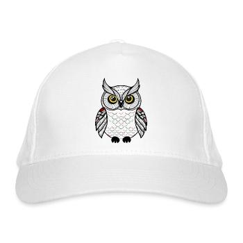 süße Eule - Bio-Baseballkappe - Weiß - Vorne