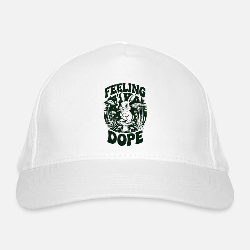Lapin psychédélique dans la forêt - Casquette classique bio - blanc
