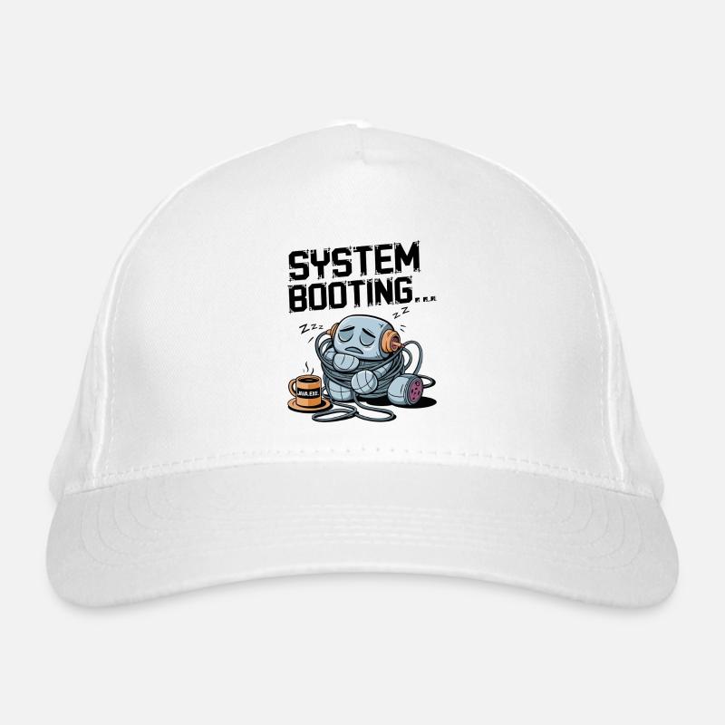 Sleepy Robot Booting avec du café Java.exe - Drôle Casquette classique bio
