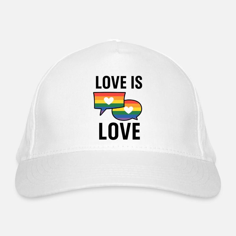 Regenbogen Liebe Sprechblasen Bio-Baseballkappe