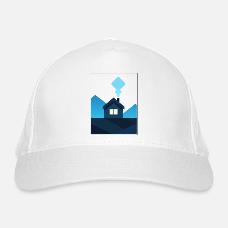 Maison minimaliste abstraite en bleu Casquette classique bio