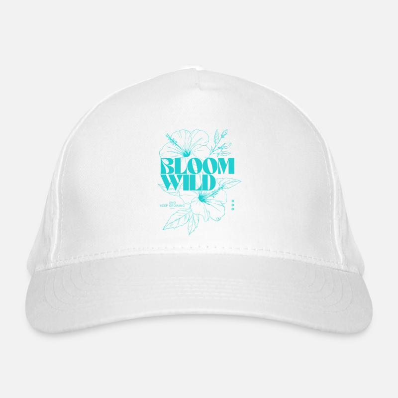 Bloom Wild Floral Typographie Design Casquette classique bio