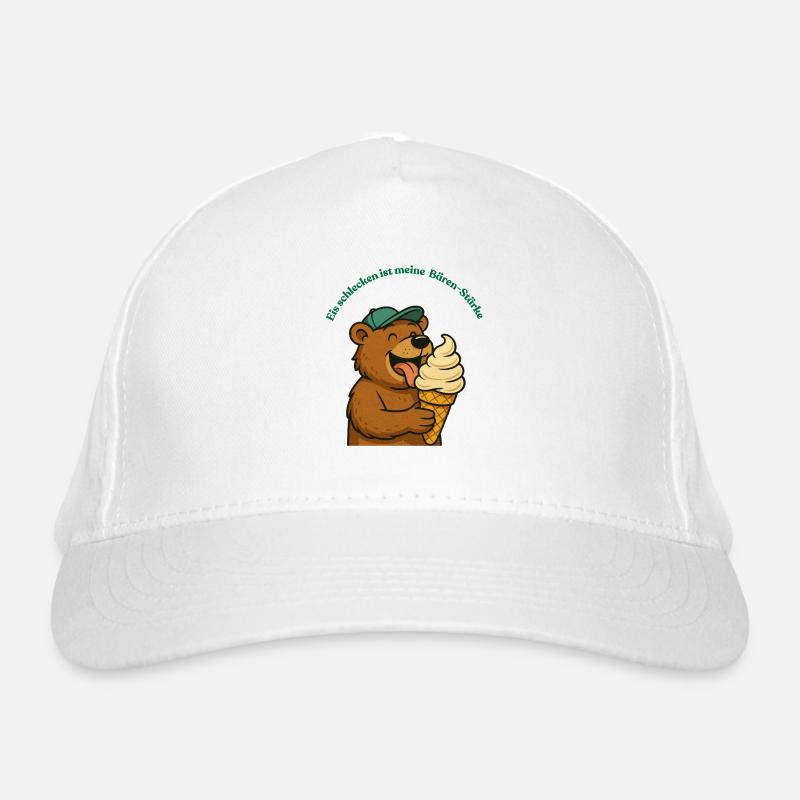 Bär Eiscreme Cartoon Tiere Design Humor  Organic Baseball Cap