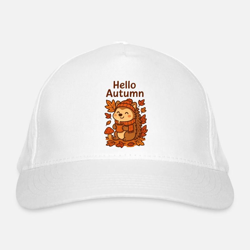 Hello Autumn Hedgehog Cozy Sip Igel Herbst  Bio-Baseballkappe