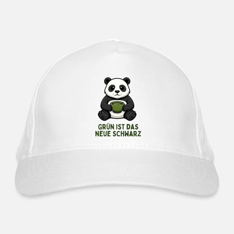 Panda Coffee Time Boisson au thé vert Casquette classique bio