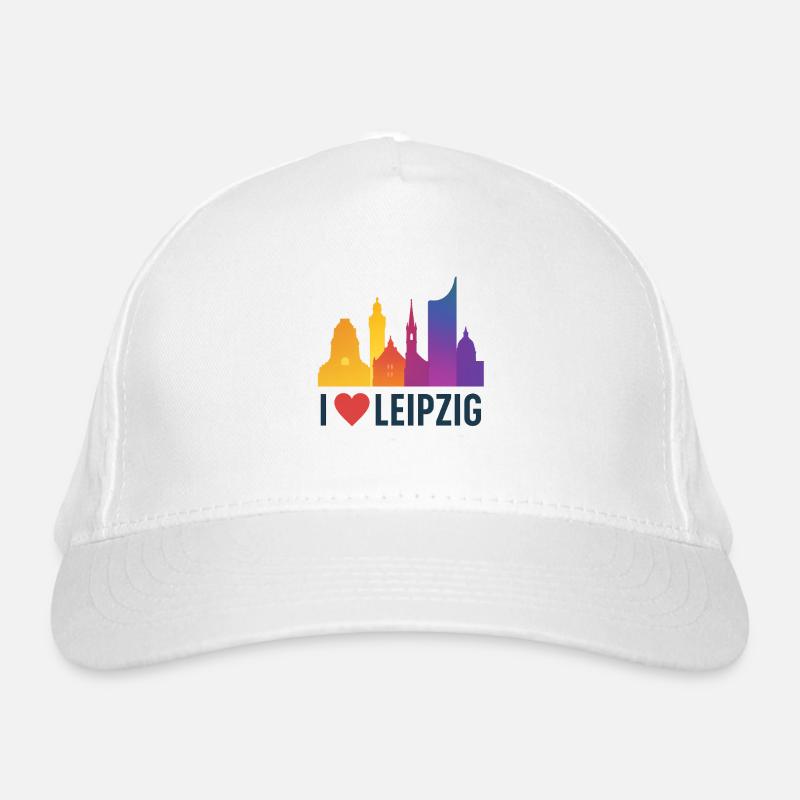 Leipzig Skyline Heart Love Organic Baseball Cap