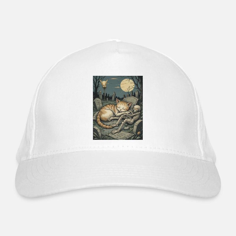 Chaton cimetière au clair de lune Casquette classique bio