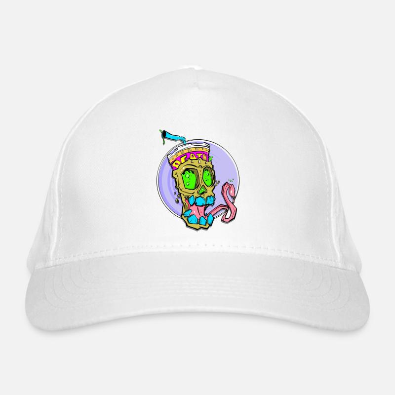 Neon Schädel mit Farbschock Bio-Baseballkappe