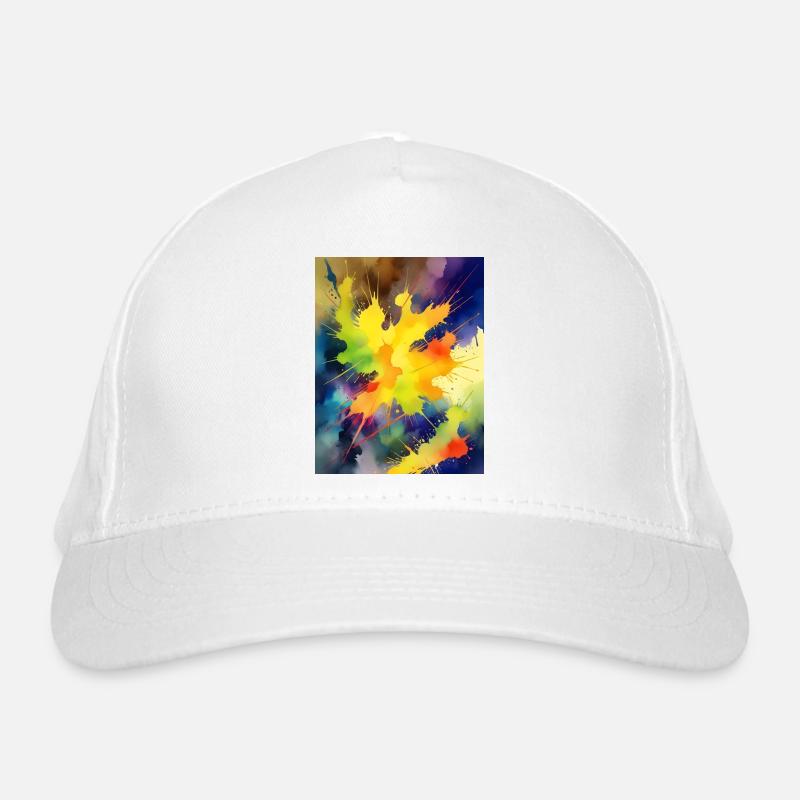 Explosion de couleur Éclaboussure abstraite Casquette classique bio