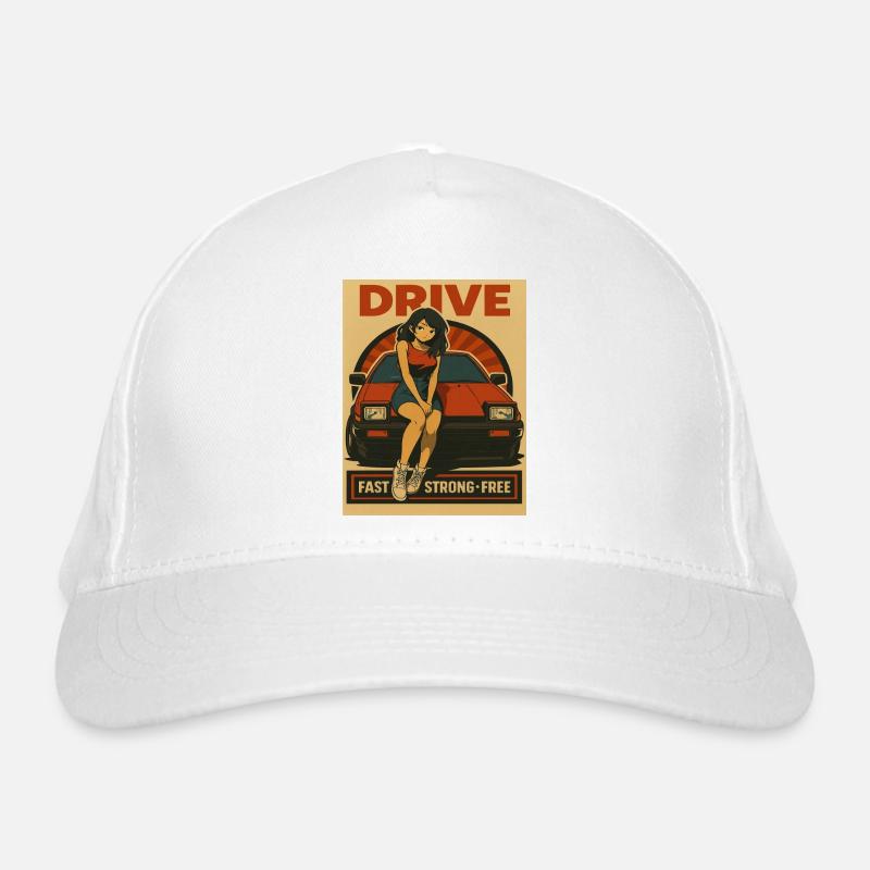 Retro Auto Japan Mädchen Bio-Baseballkappe