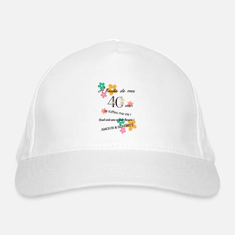 _40ans_fleurie Bio-Baseballkappe