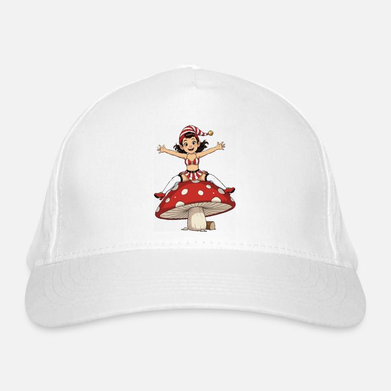 Leprechaun-Mädchen auf Pilz Bio-Baseballkappe