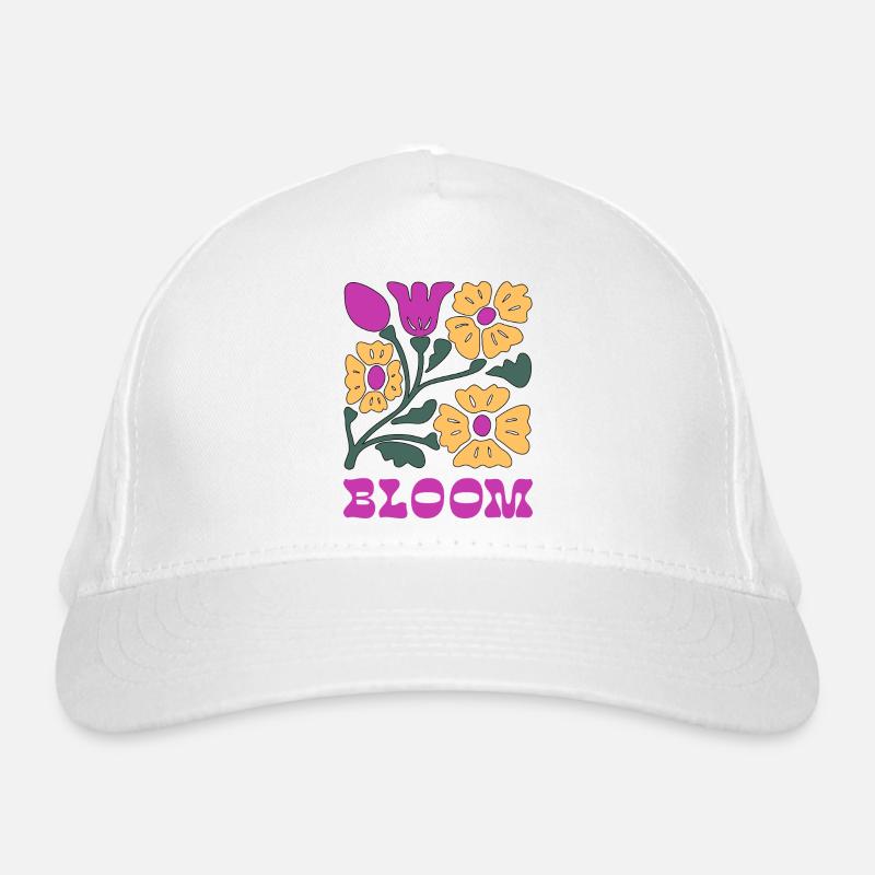 Floral Pop Neon Pink Organic Baseball Cap