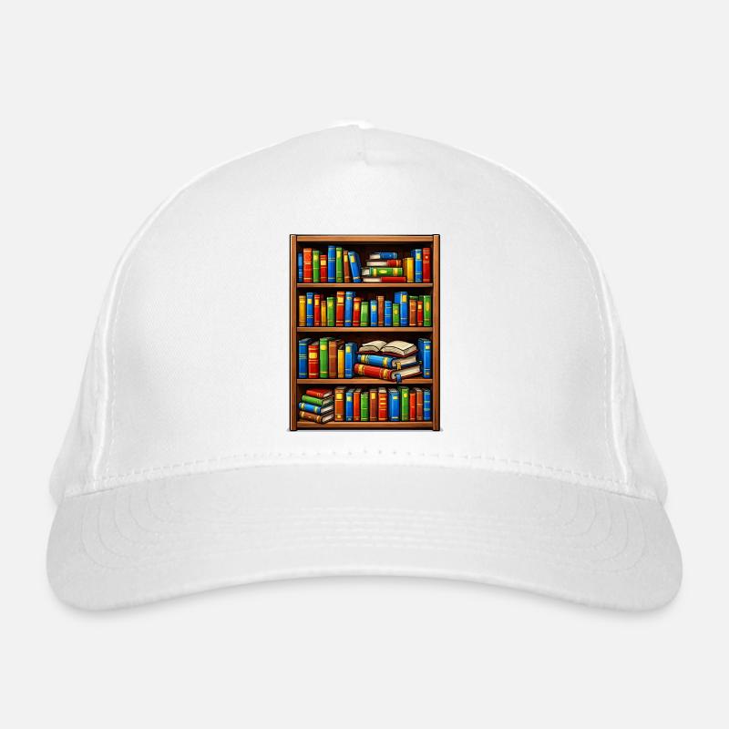 Bookcase Illustrato Library Organic Baseball Cap