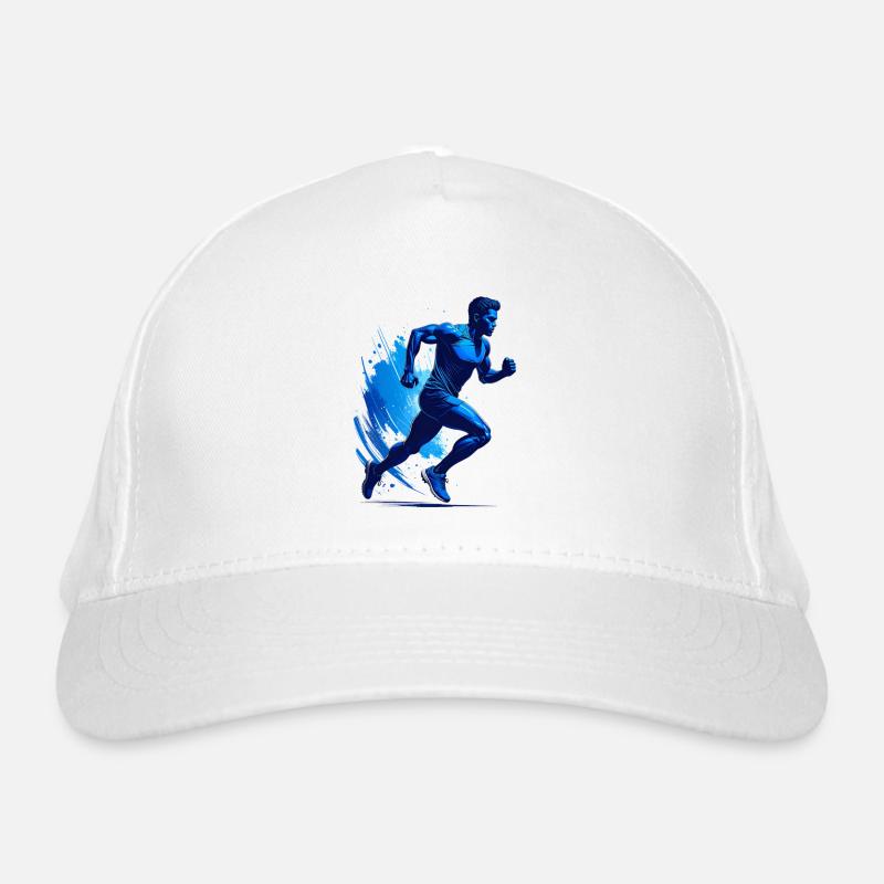 Silhouette eines Läufers Bio-Baseballkappe