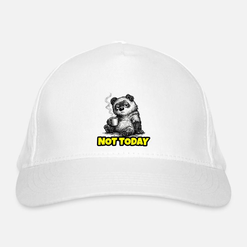 Not Today – Grumpy Bear Coffee (Sketch) - Casquette classique bio - blanc