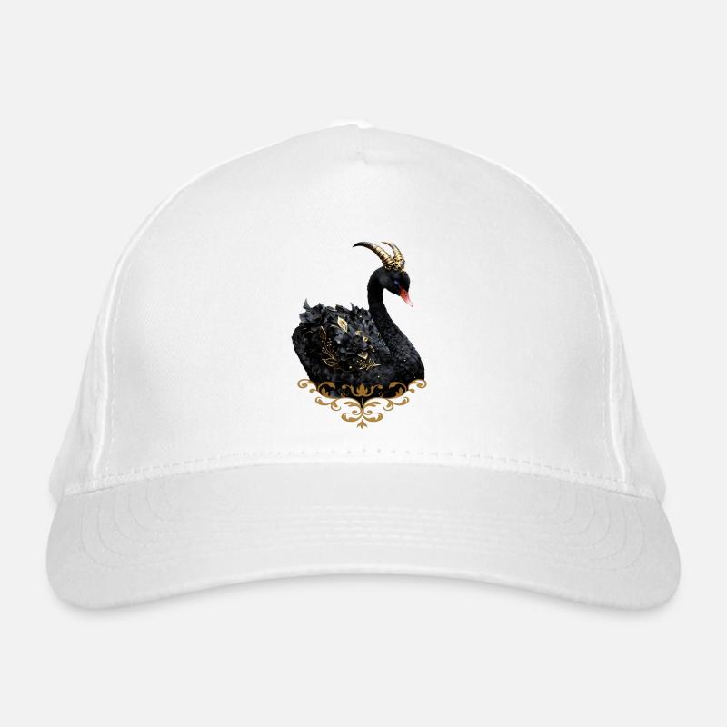 Black Swan with Golden Crown Organic Baseball Cap
