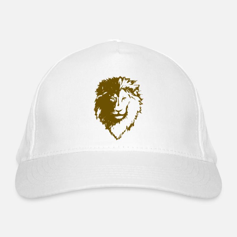 Silhouette de tête de lion ocre Casquette classique bio