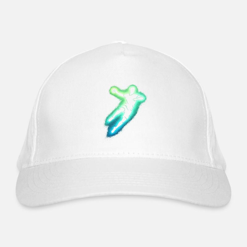 Neon Handball Jump Silhouette Organic Baseball Cap