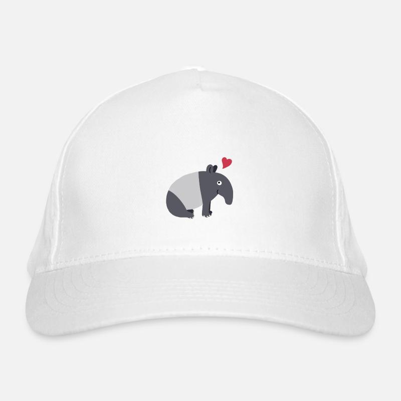 Tapirglück - Bio-Baseballkappe - Weiß
