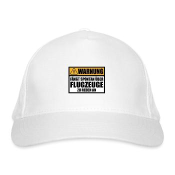 Flugzeugfans Witzig Lustige Sprüche - Bio-Baseballkappe - Weiß - Vorne