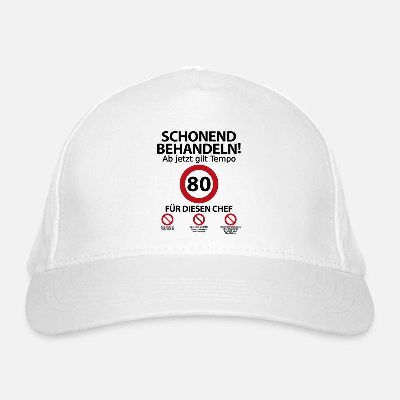 80. Geburtstag Chef Geburtstagsgeschenk mit Spruch Bio-Baseballkappe