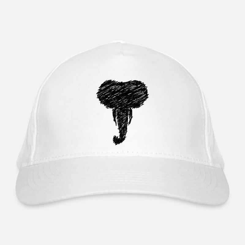 Elefant Kopf Tier Zeichnung Scribble Geschenk Bio-Baseballkappe