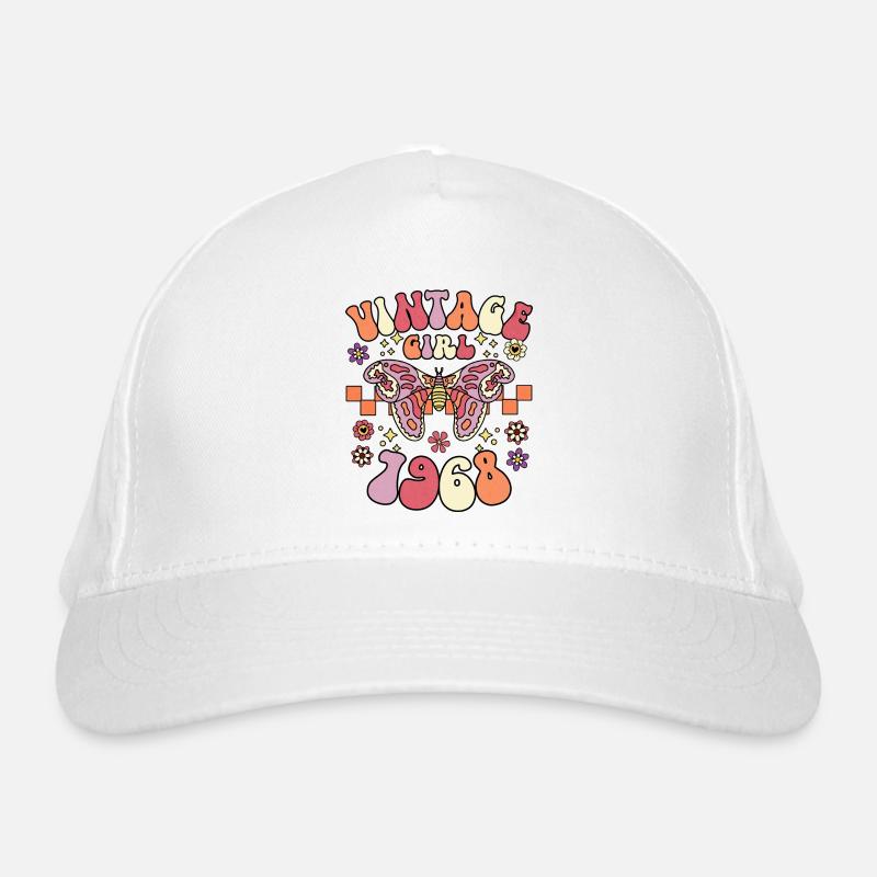 Groovy and retro 1968 woman 55 years anniversary Organic Baseball Cap