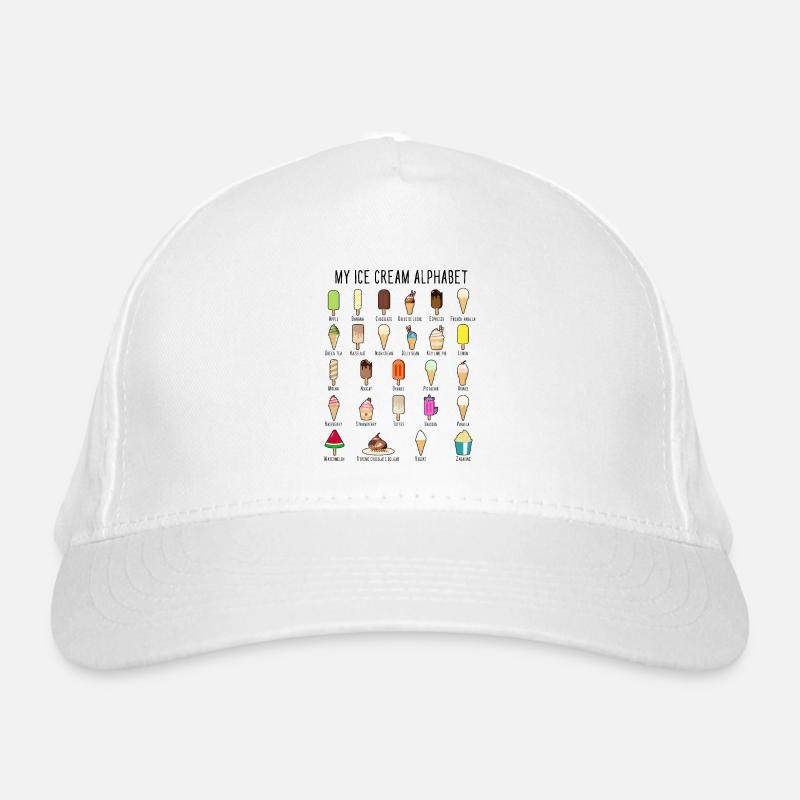 Types d’amateurs de crème glacée Alphabet A-Z Casquette classique bio