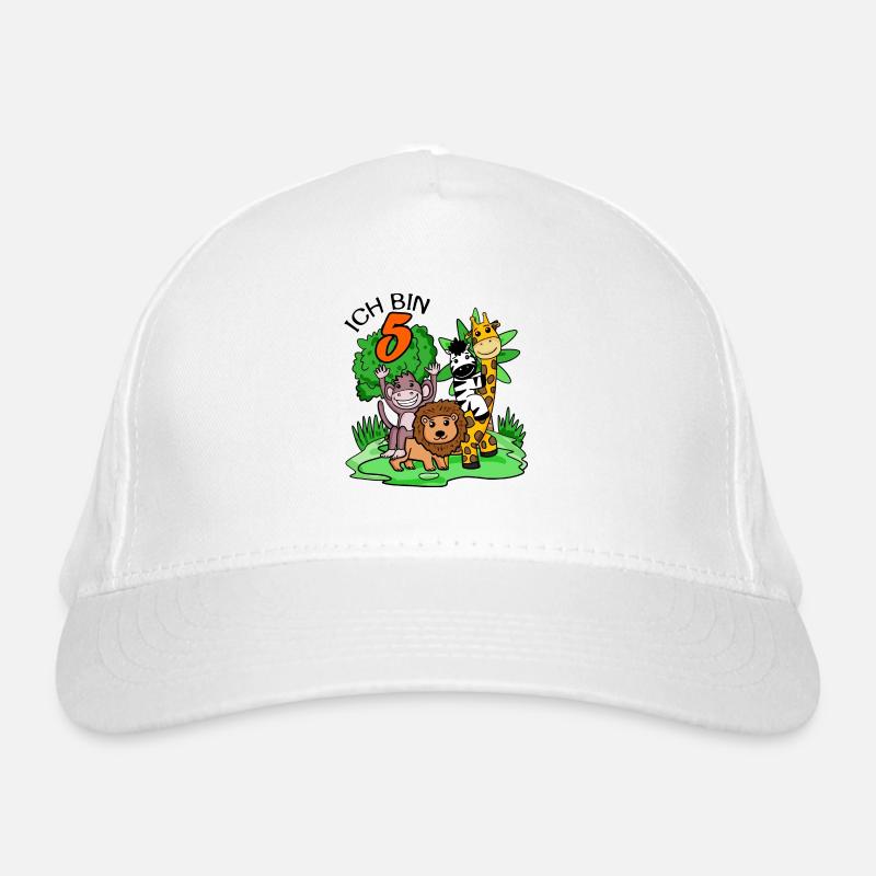 Ich bin 5 - 5. Geburtstag - Niedliche Tiere Bio-Baseballkappe
