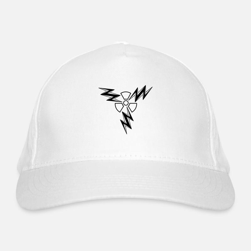 atom radioactive nuclear power electric shock hazard Organic Baseball Cap
