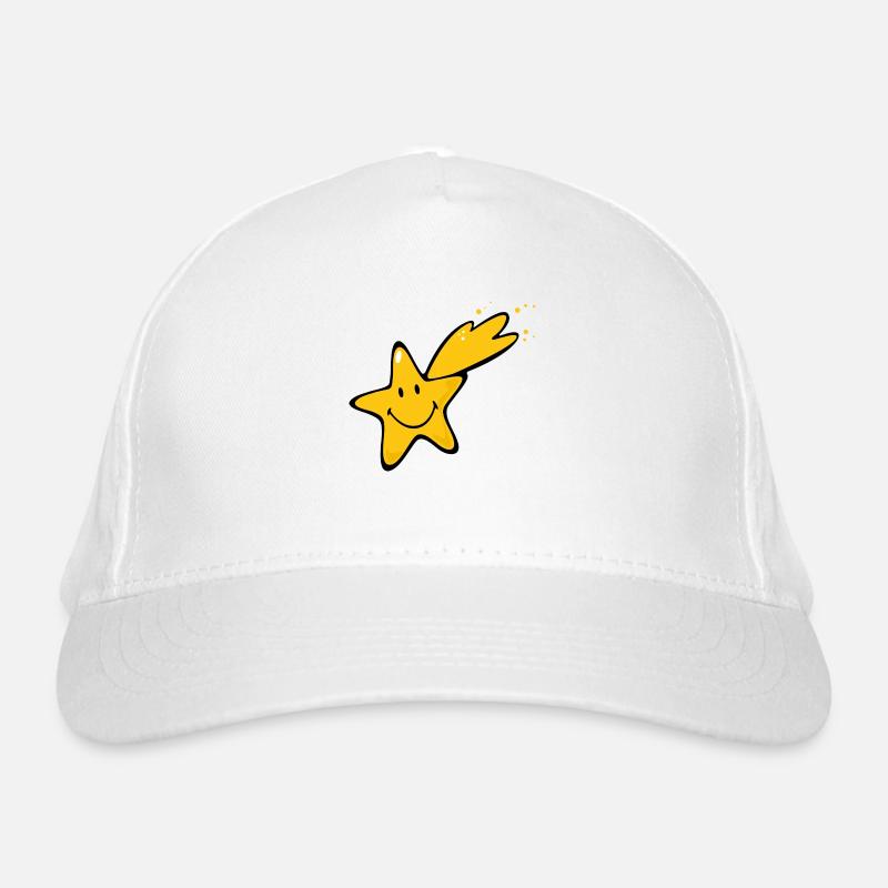 Smiley Shooting Star Organic Baseball Cap