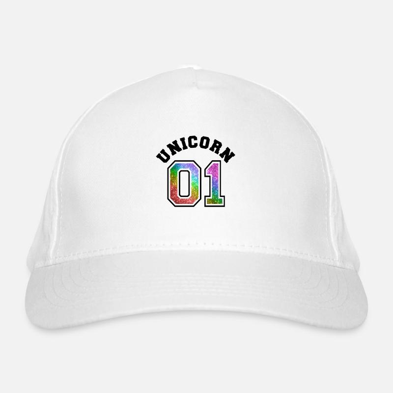 Unicorn 01 Rainbow Glitter Bio-Baseballkappe