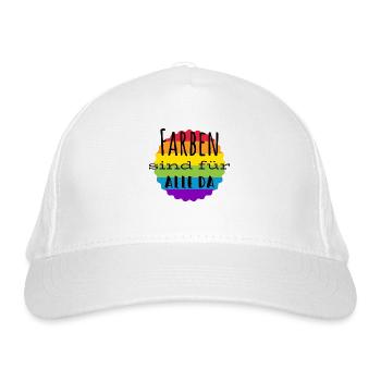 Farben für alle - Bio-Baseballkappe - Weiß - Vorne