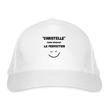 Design 3 Prénom Christelle - Casquette classique bio - blanc - Devant