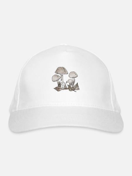 Pilze - Bio-Baseballkappe - Weiß