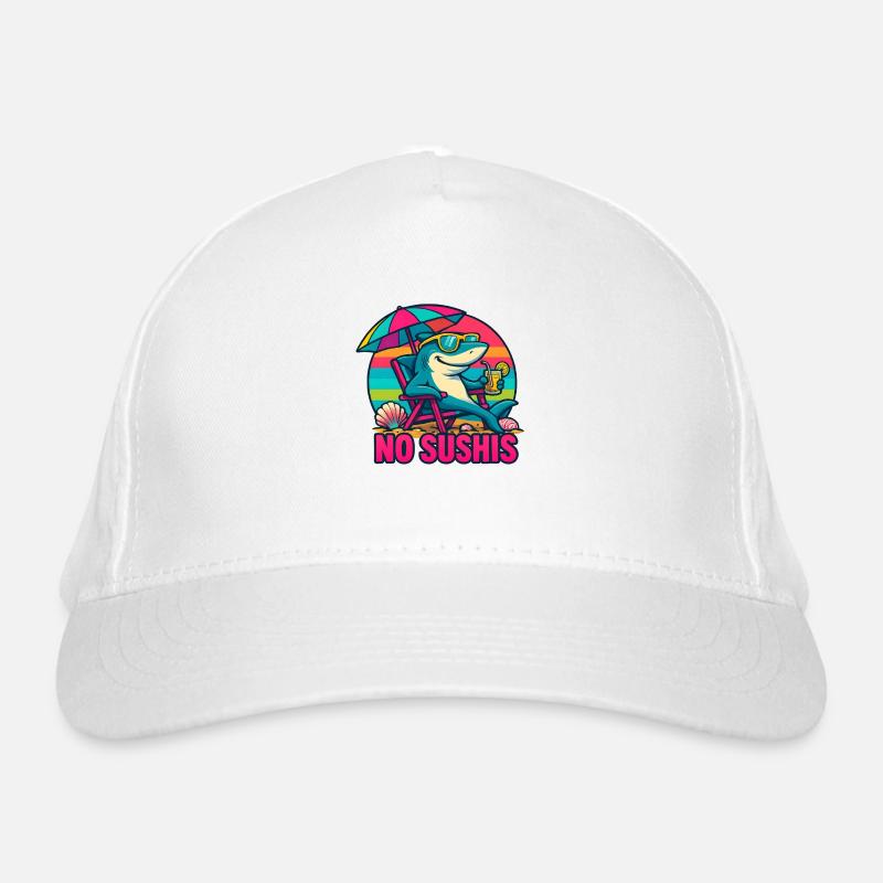 Shark at the Beach in No Worries Cool Mode Organic Baseball Cap
