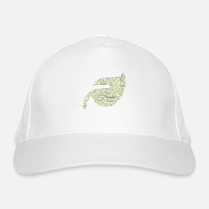 Le pouvoir des herbes – Nuage de mots en forme de feuille Casquette classique bio