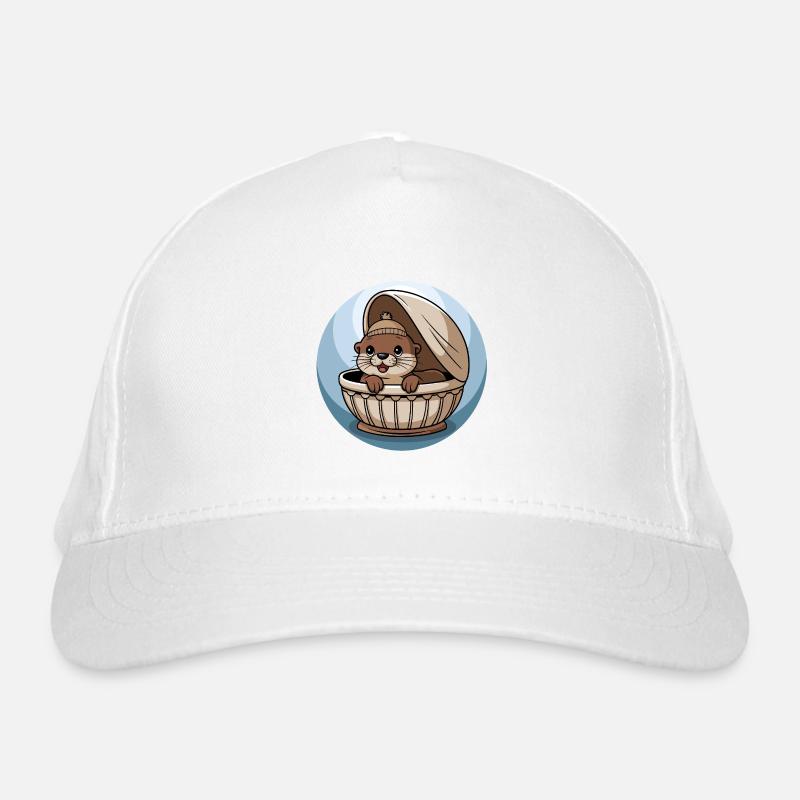 Mignon bébé loutre dans un lit bébé Casquette classique bio