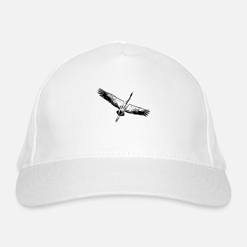 Heron bird in flight Organic Baseball Cap