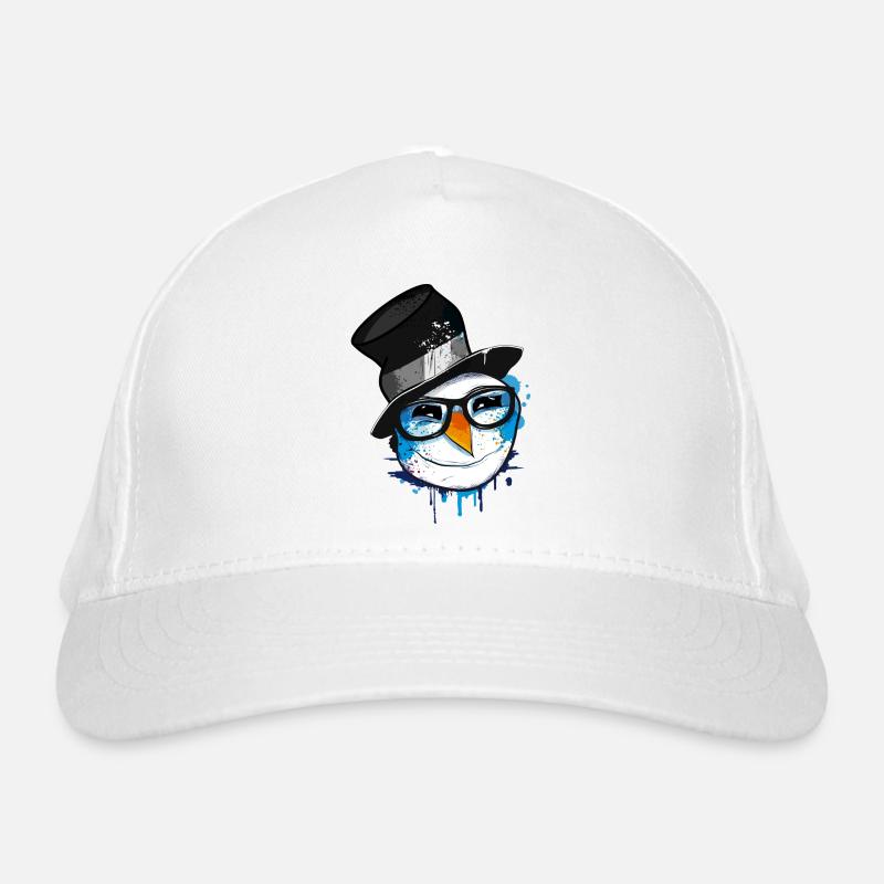 Schneemann mit Nerd Brille Bio-Baseballkappe