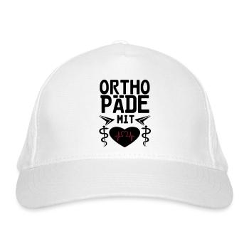 Orthopäde mit Herz Geschenk - Bio-Baseballkappe - Weiß - Vorne