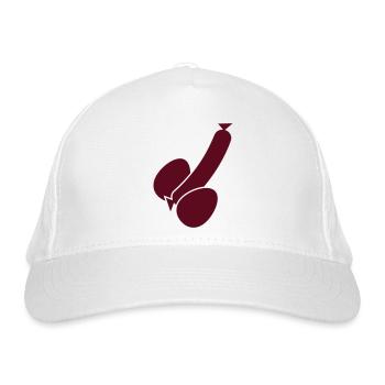 wurst_und_eier_1c - Bio-Baseballkappe - Weiß - Vorne
