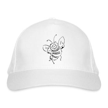 Strong bee - nice cartoon of bee with muscles - Organic Baseball Cap - white - Front